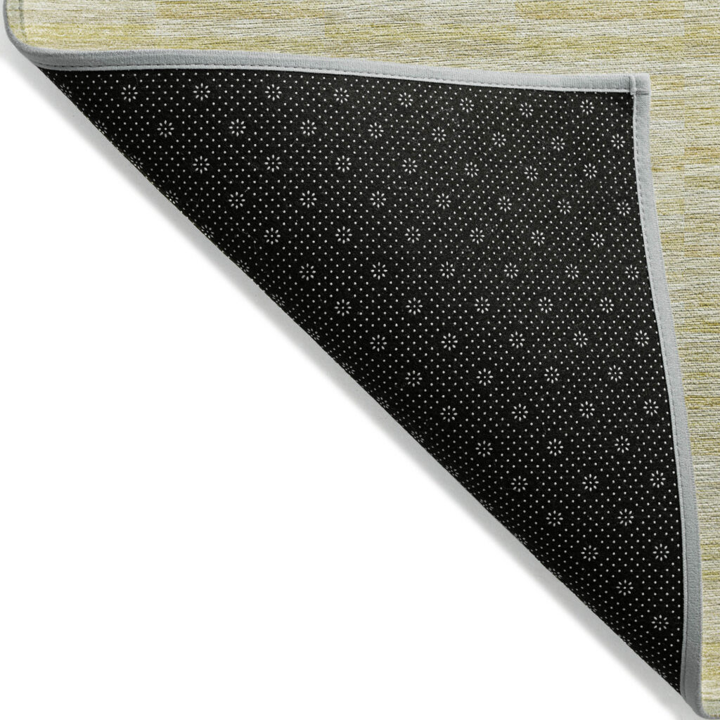 9' X 12' Wheat Gold And Tan Striped Washable Indoor Outdoor Area Rug