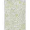 10' X 14' Sage Green And Ivory Paisley Washable Indoor Outdoor Area Rug