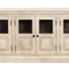 93" White Solid Wood Distressed Sideboard with Six Glass Doors