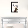 Deer In The Forest 2 Black Framed Print Wall Art