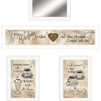 Set Of Four Love Of Nature Kitchen 5 White Framed Print Kitchen Wall Art