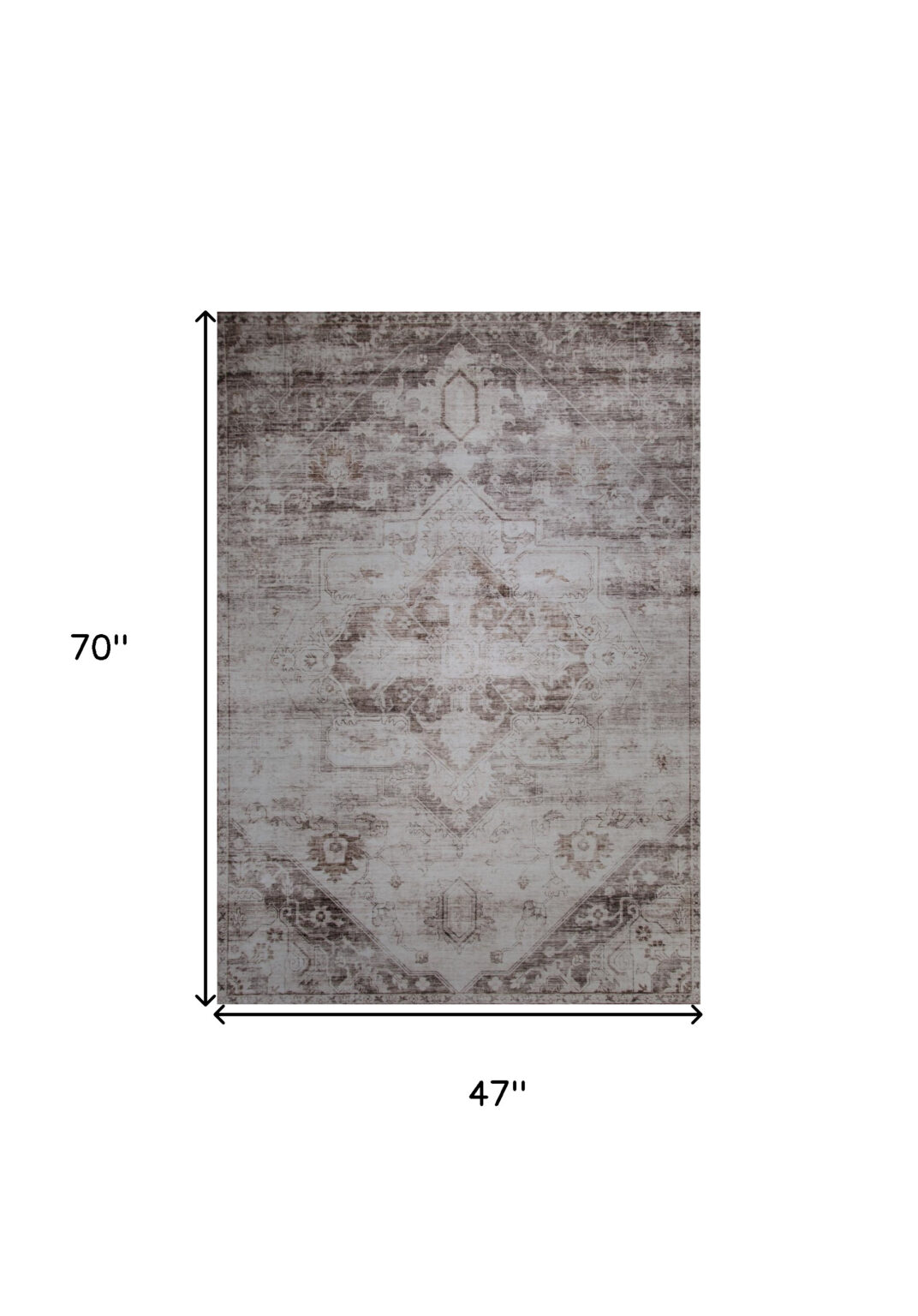 4' x 6' Brown and Ivory Oriental Area Rug
