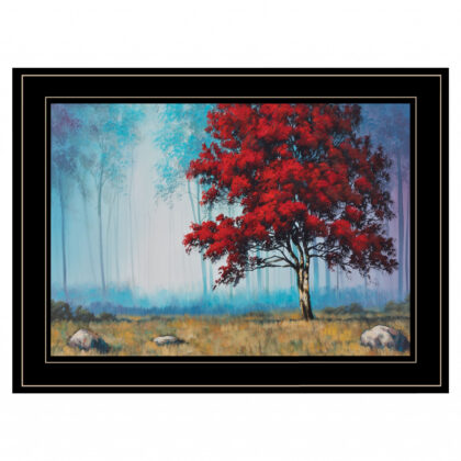 Red Tree 1 Black Framed Print Wall Art