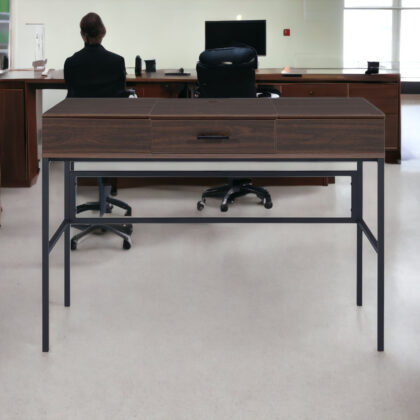 42" Brown and Black Writing Desk