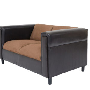 54" Brown And Black Chenille Loveseat