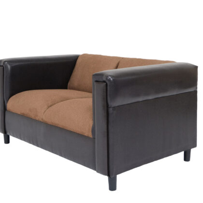 54" Brown And Black Chenille Loveseat