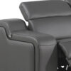 Gray Italian Leather Power Reclining Curved Five Piece Corner Sectional