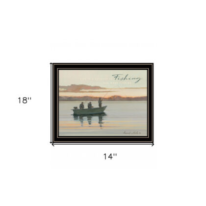 Fishing 1 Black Framed Print Wall Art