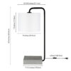 22" Black and Gray Concrete Arched Table Lamp With White Drum Shade