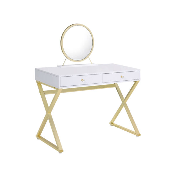 42" Mirrored Vanity Table with Mirror
