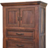 37" Brown Solid Wood Three Drawer Chest