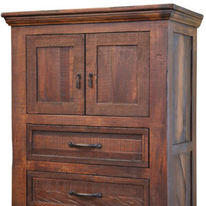 37" Brown Solid Wood Three Drawer Chest