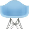 Light Blue And Silver Heavy Duty Plastic Dining Arm Chair