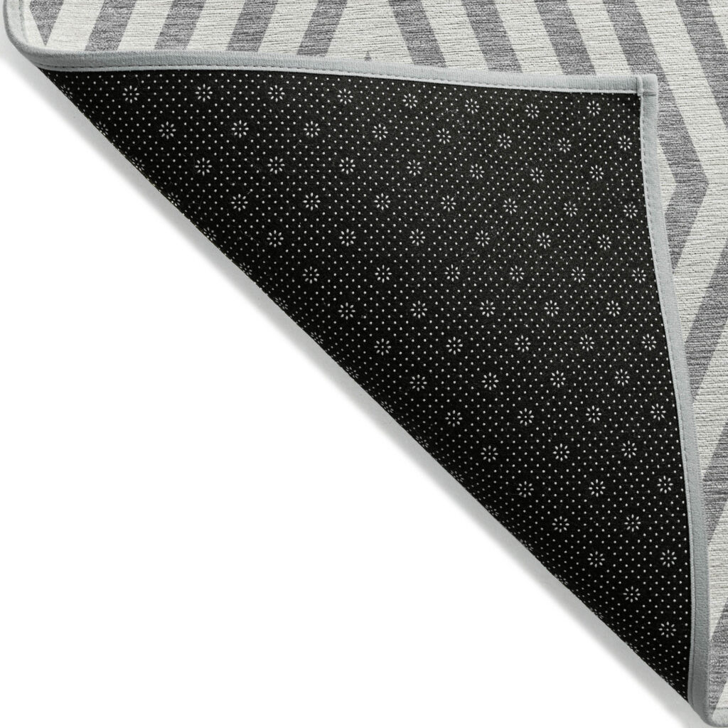 2' X 3' Gray and Ivory Geometric Washable Non Skid Indoor Outdoor Area Rug