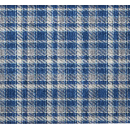 2' X 3' Navy and Ivory Plaid Washable Non Skid Indoor Outdoor Area Rug