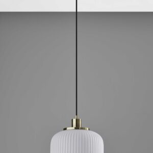Striped Glass Glow Metal Pendant
