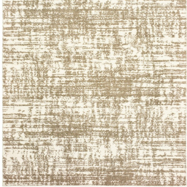 8’X11’ Ivory And Gray Abstract Strokes Area Rug