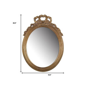 26" Gold Crowned Top Resin Framed Accent Mirror