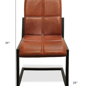 Cinnamon And Black Upholstered Leather Dining Side Chair