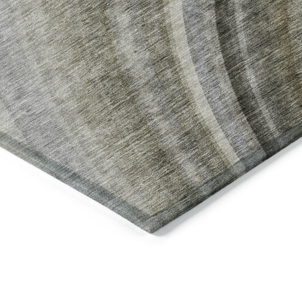 9' X 12' Taupe Gray And Ivory Abstract Washable Indoor Outdoor Area Rug