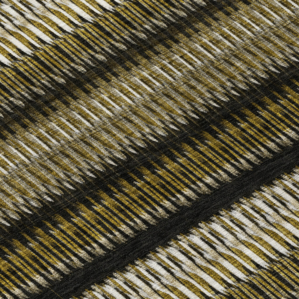 8' Brown Ivory And Black Round Striped Washable Indoor Outdoor Area Rug