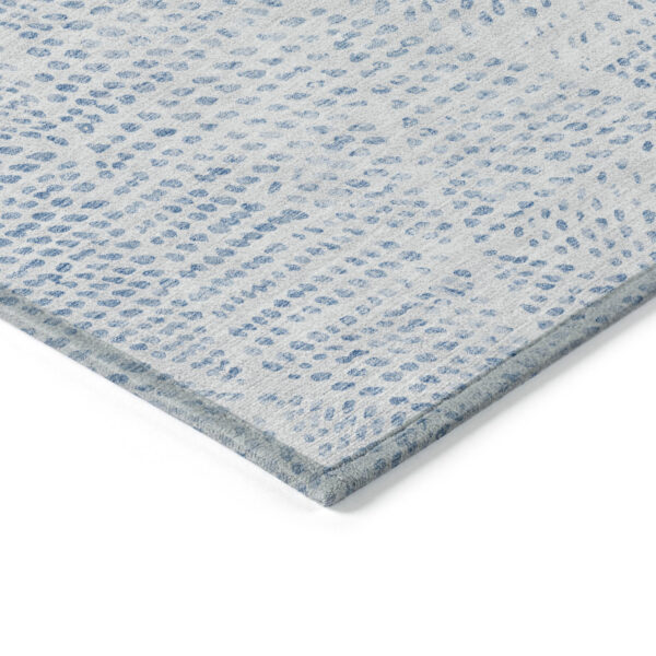 10' X 14' Denim Blue Ivory And Gray Geometric Washable Indoor Outdoor Area Rug