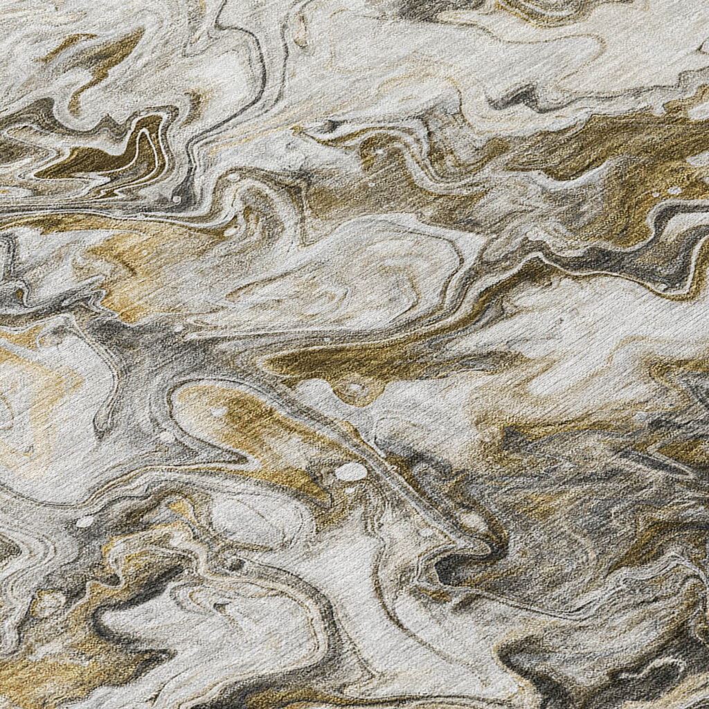 8' Taupe Beige And Ivory Round Abstract Washable Indoor Outdoor Area Rug