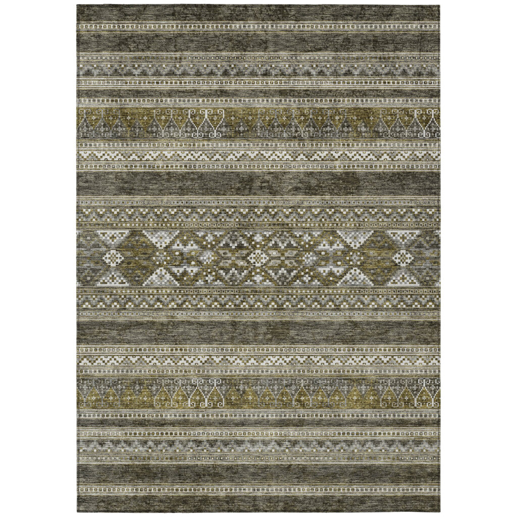 3' X 5' Taupe Beige And Ivory Southwestern Washable Indoor Outdoor Area Rug