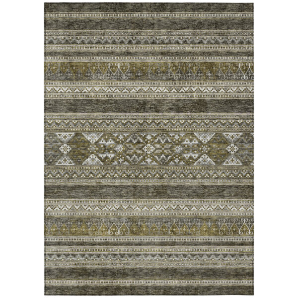 3' X 5' Taupe Beige And Ivory Southwestern Washable Indoor Outdoor Area Rug