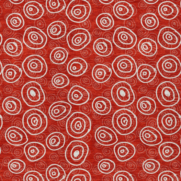 10' X 14' Red And Ivory Geometric Washable Indoor Outdoor Area Rug