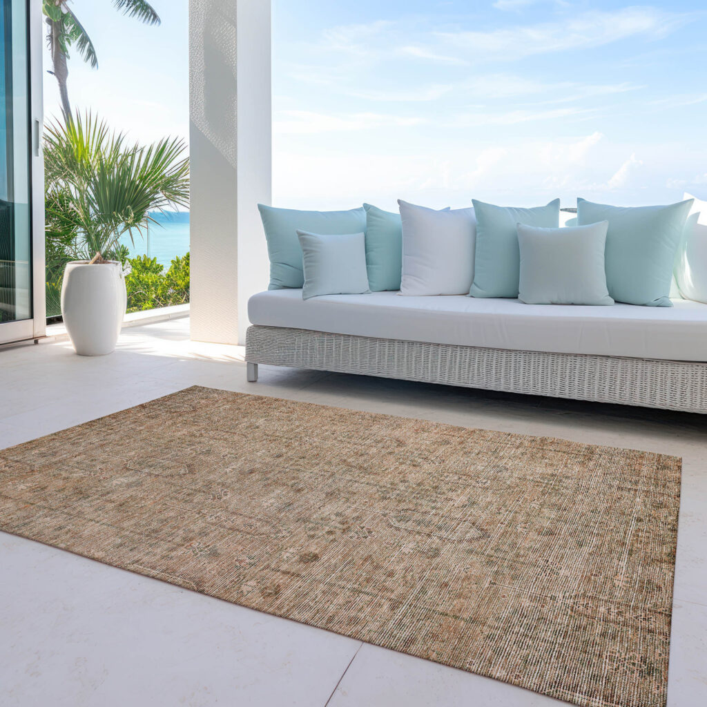 10' X 14' Terra Cotta And Copper Southwestern Washable Indoor Outdoor Area Rug
