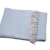 Sky Blue Mini Dot Fringed Throw Blanket