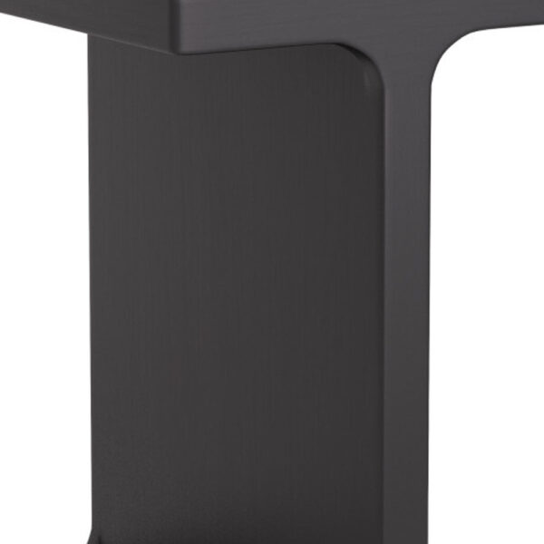 20" Black Solid Wood Pedestal End Table