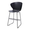 Set of Two 26" Black Heavy Duty Plastic and Metal Low Back Counter Height Bar Chairs