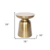 19" Gold Metal Round End Table
