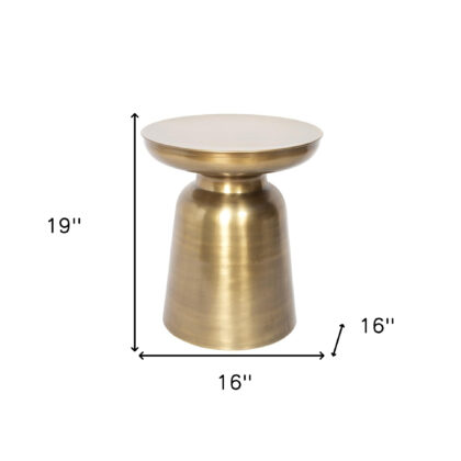 19" Gold Metal Round End Table