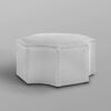 33" Silver Faux Leather Tufted Octagonal Cocktail Ottoman