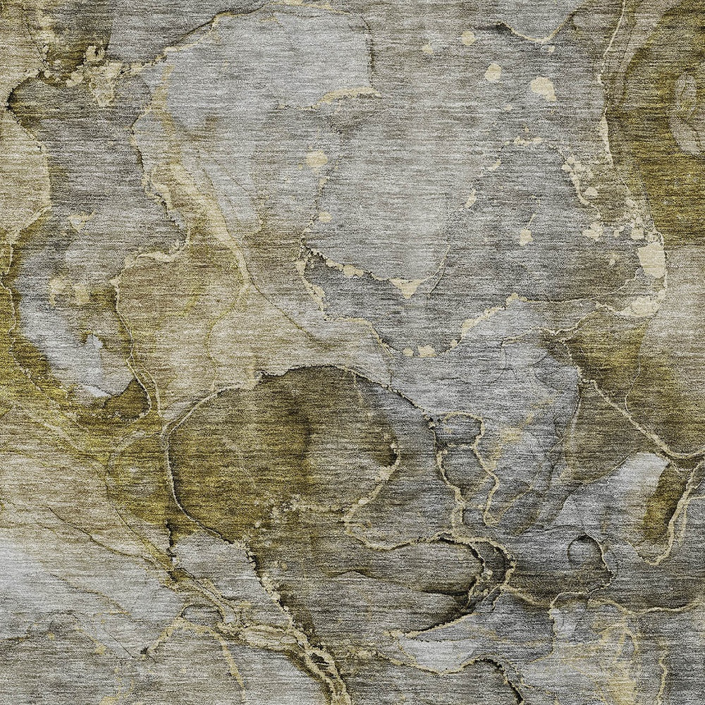 9' X 12' Taupe Brown And Gray Abstract Washable Indoor Outdoor Area Rug