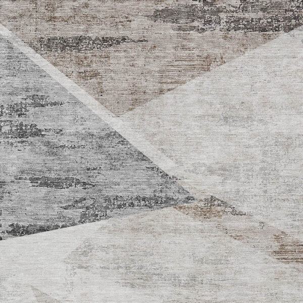 10' X 14' Silver Beige And Gray Abstract Washable Indoor Outdoor Area Rug