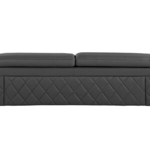 Gray Top Grain Leather Five Person Seating Set