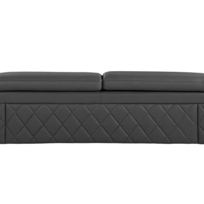 Gray Top Grain Leather Five Person Seating Set