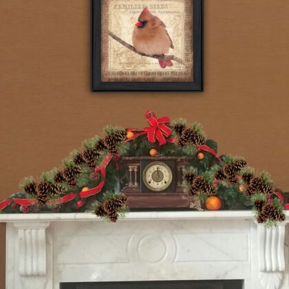 Female Cardinal 2 Black Framed Print Wall Art