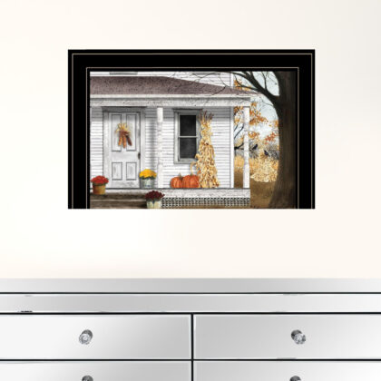 Autumn Greetings 2 Black Framed Print Wall Art
