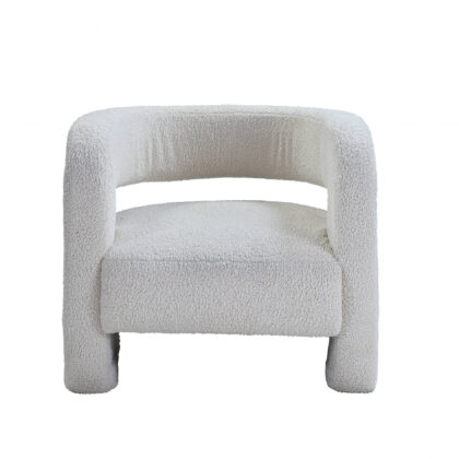 32" White Sherpa Solid Color Barrel Chair