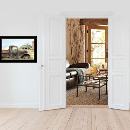 Vintage Farm Trucks I 2 Black Framed Print Wall Art