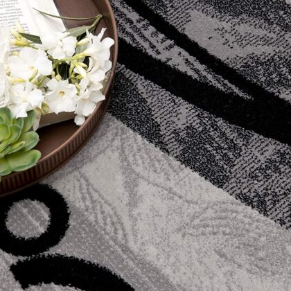 2' X 4' Gray Abstract Dhurrie Area Rug