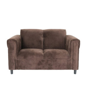 72" Dark Brown And Black Microsuede Loveseat