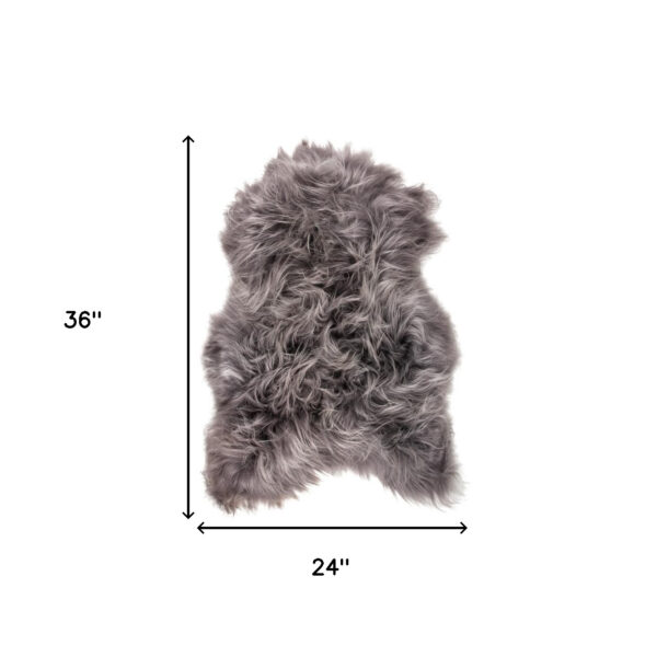 2' x 3' Gray Sheepskin Handmade Non Skid Area Rug