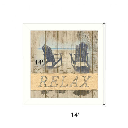 RELAX 1 White Framed Print Wall Art