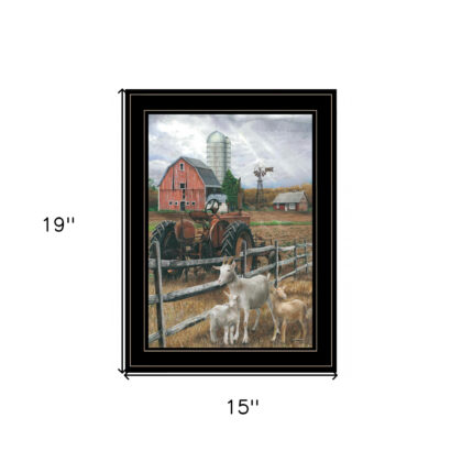 The Old Tractor 3 Black Framed Print Wall Art